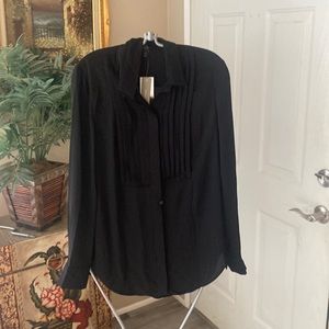 New Pretty J. Crew Black Long Sleeves Shirt Blouse SZ 6